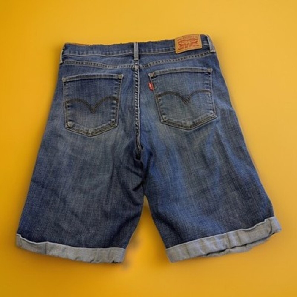 Levi’s Shorts Women’s Size 29 Blue Denim Dark Wash Floral Embroidery - Picture 2 of 3